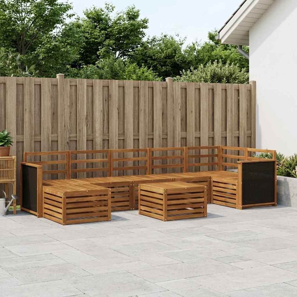 vidaXL Σειρά Καναπέ Εξωτερικού 7 pcs Φυσικό Στερεό Ξύλο Ακακίας
