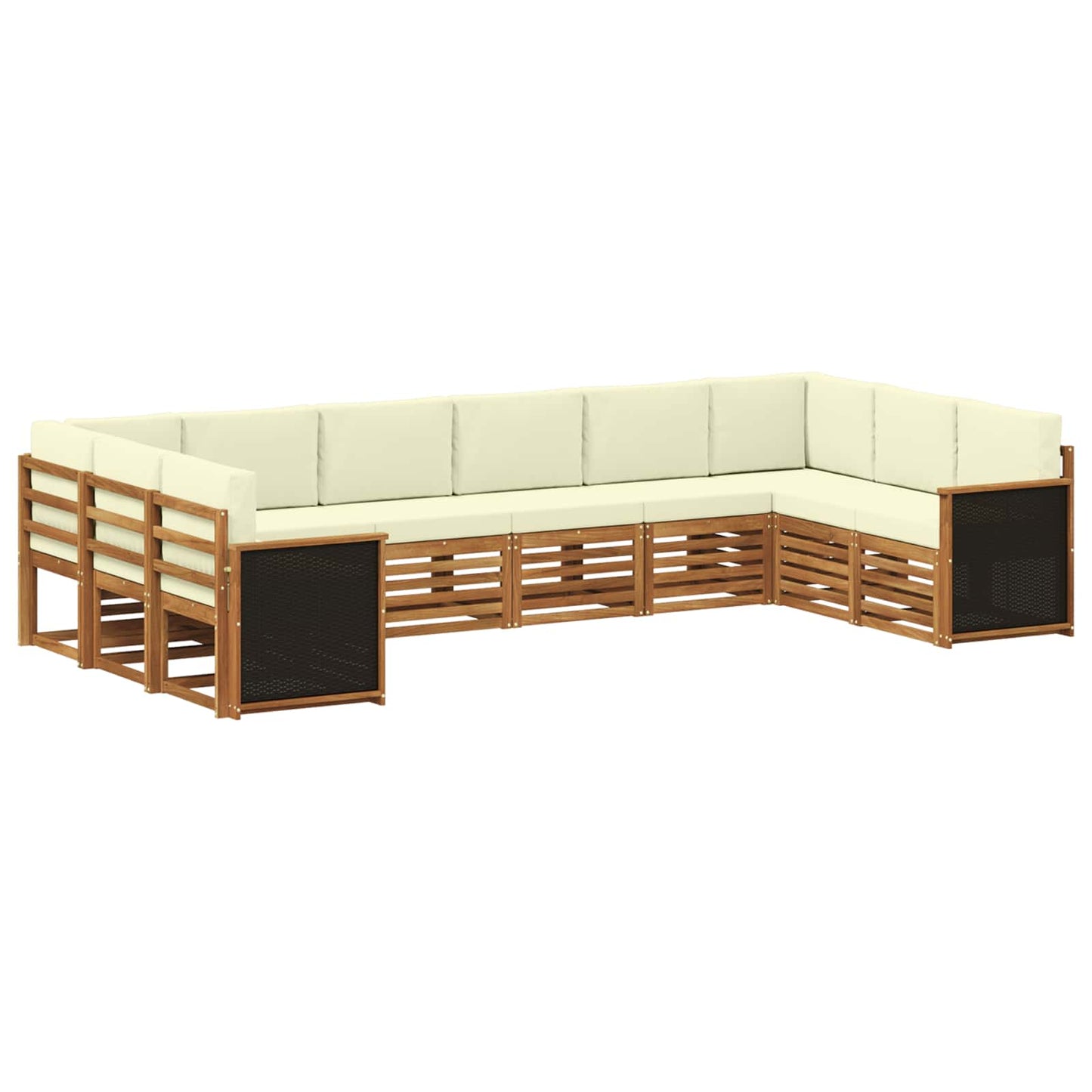 vidaXL Σαλονάκι Γωνιακού Καναπέ με μαξιλάρι 7 pcs Φυσικό και Κρέμα