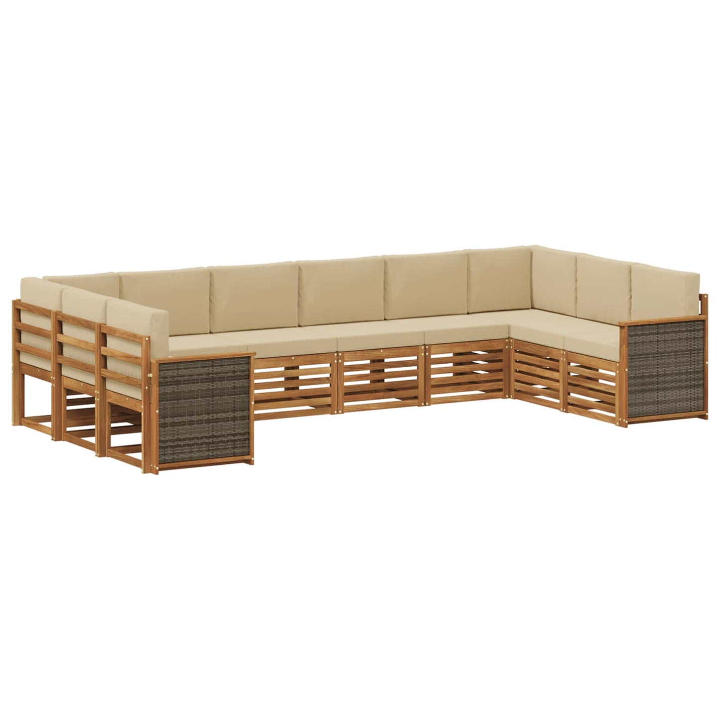 vidaXL Σαλονάκι Γωνιακού Καναπέ με μαξιλάρι 7 pcs Φυσικό