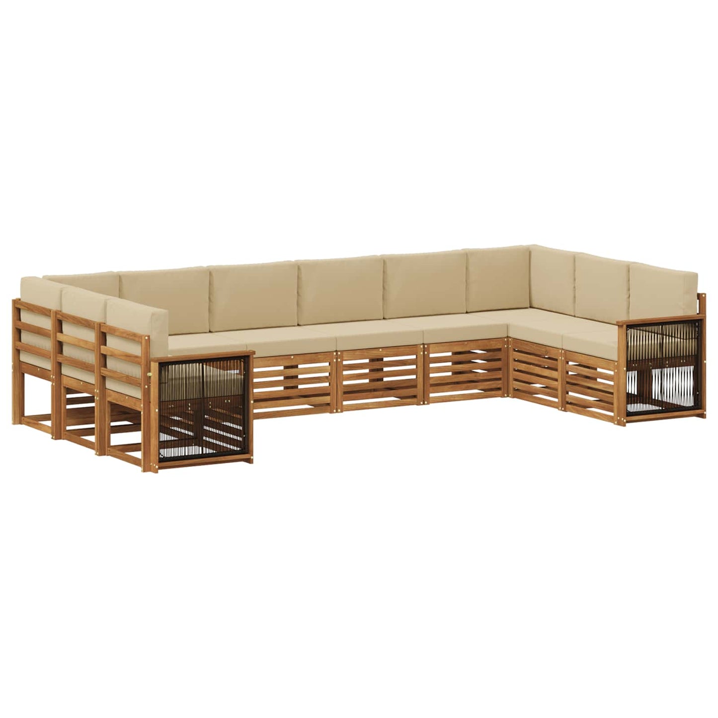 vidaXL Σαλονάκι Γωνιακού Καναπέ με μαξιλάρι 7 pcs Φυσικό