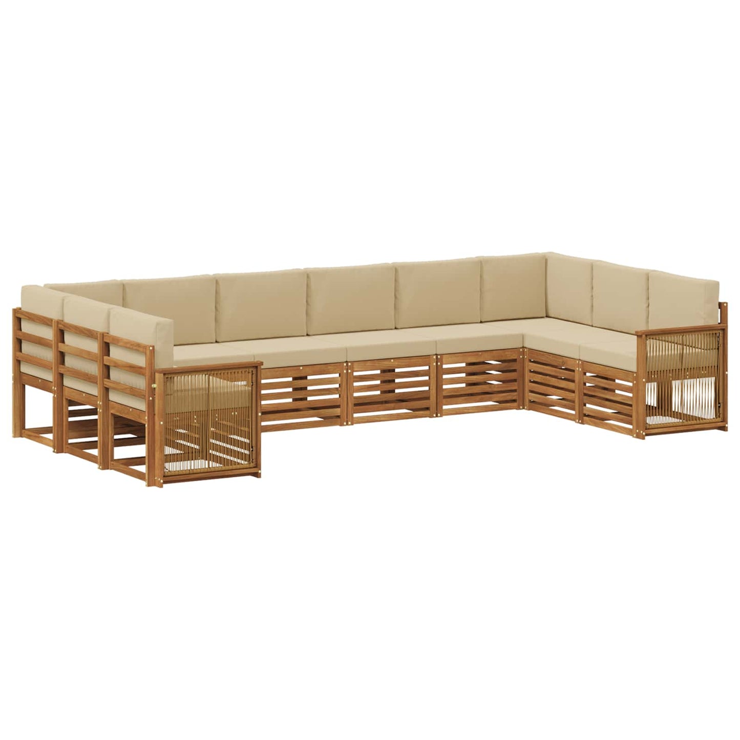 vidaXL Σαλονάκι Γωνιακού Καναπέ με μαξιλάρι 7 pcs Φυσικό