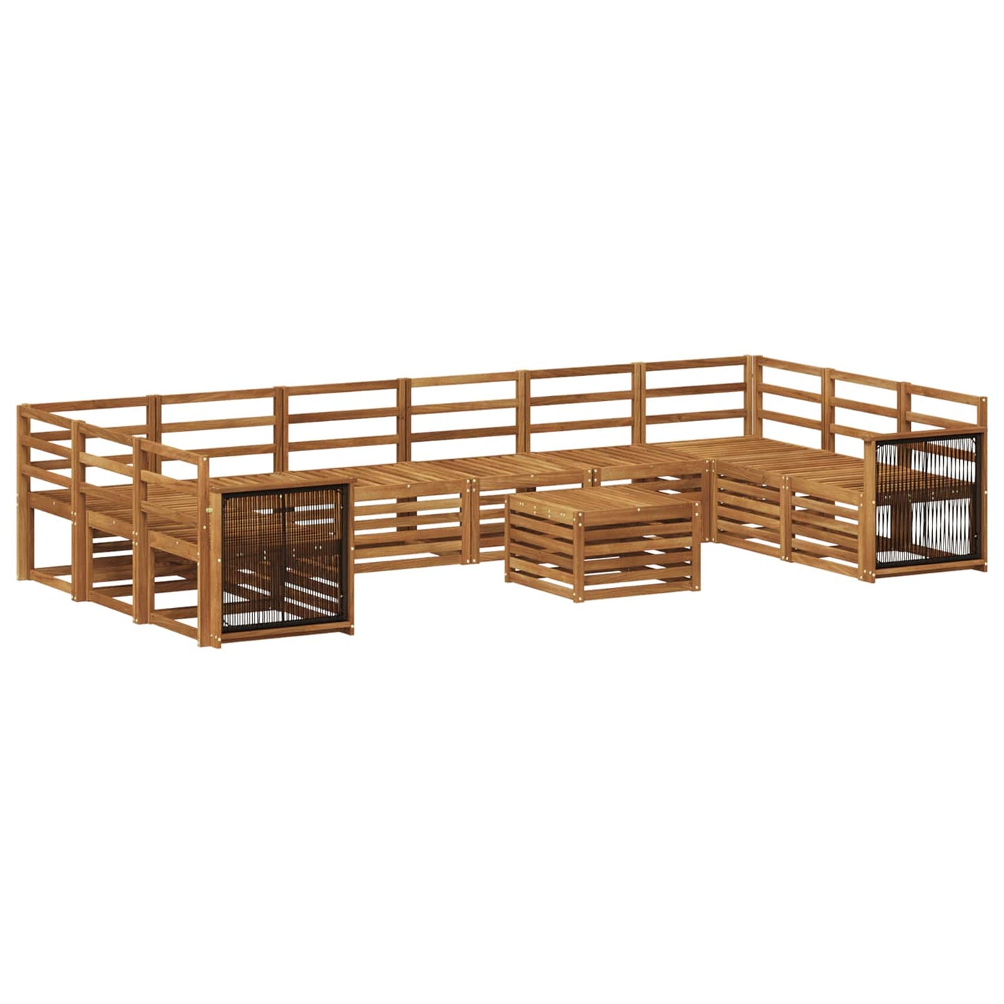 vidaXL Σειρά Καναπέ Εξωτερικού 8 pcs Φυσικό Στερεό Ξύλο Ακακίας