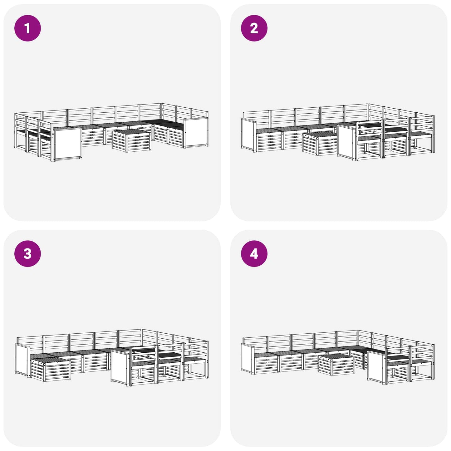 vidaXL Σειρά Καναπέ Εξωτερικού 8 pcs Φυσικό Στερεό Ξύλο Ακακίας