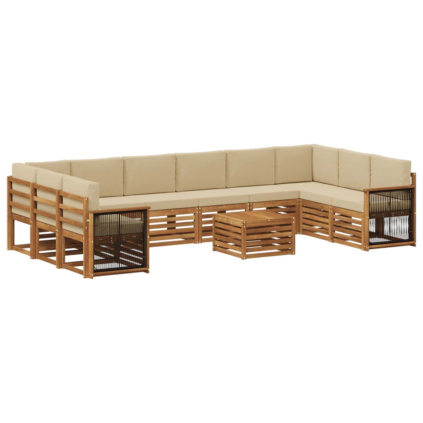 vidaXL Σειρά Καναπέ Εξωτερικού με μαξιλάρι 8 pcs Φυσικό
