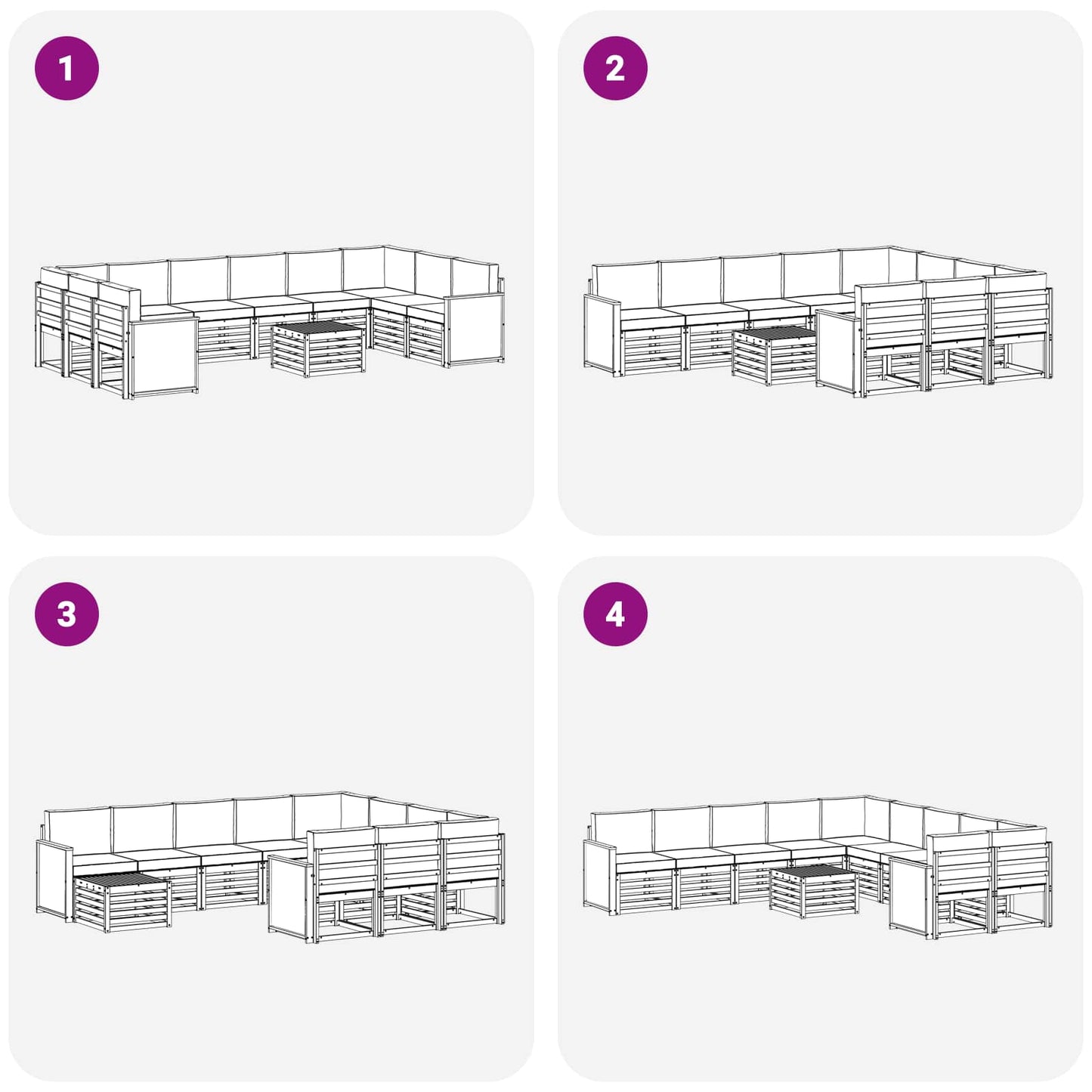 vidaXL Σειρά Καναπέ Εξωτερικού με μαξιλάρι 8 pcs Φυσικό