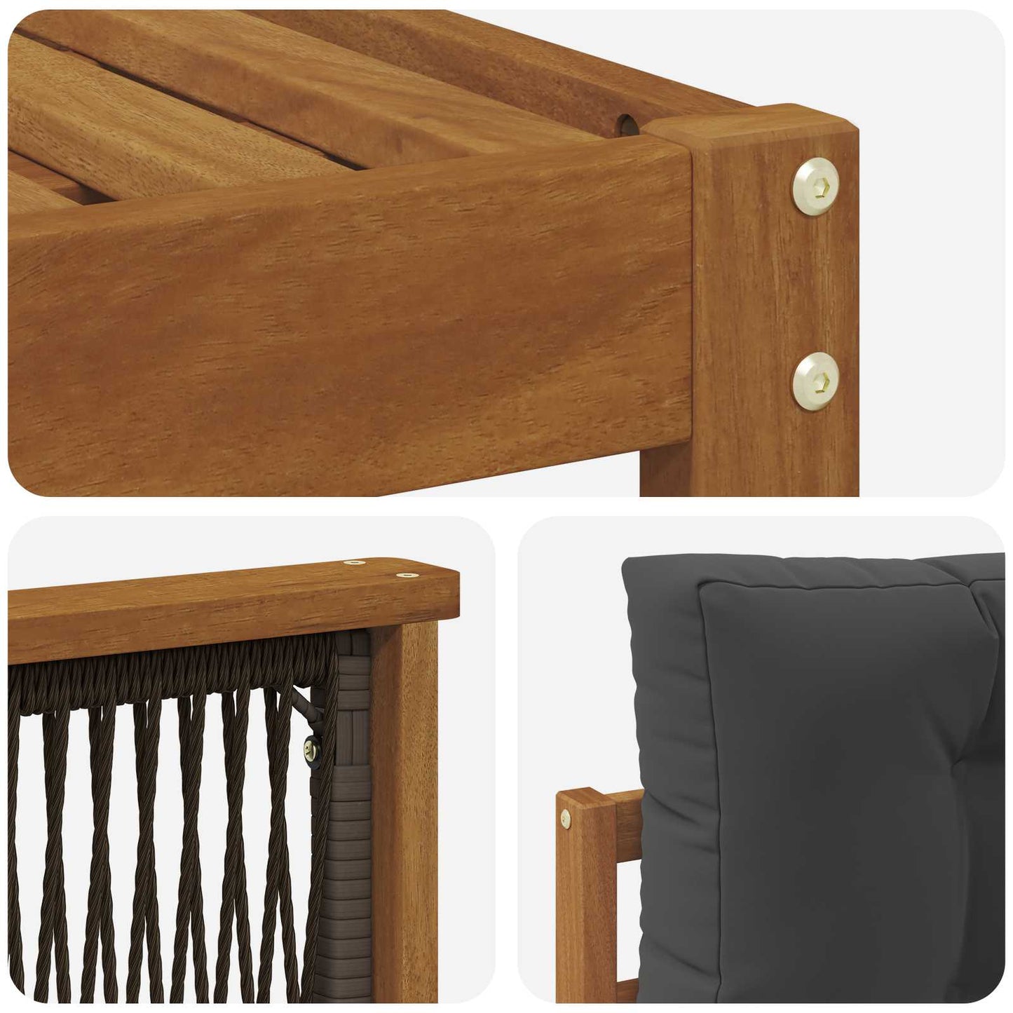 vidaXL Σειρά Καναπέ Εξωτερικού με μαξιλάρι 7 pcs Φυσικό και Ανθρακί