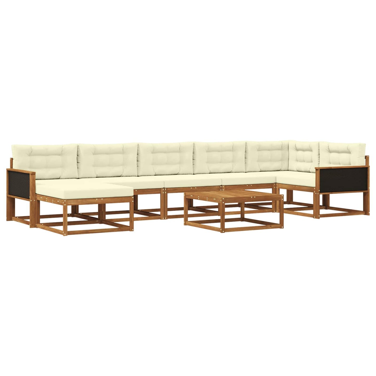 vidaXL Σειρά Καναπέ Εξωτερικού με μαξιλάρι 8 pcs Φυσικό και Κρέμα
