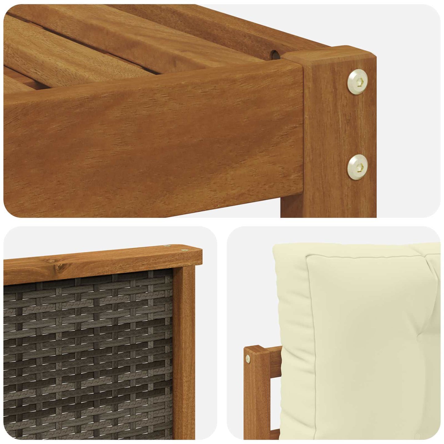 vidaXL Σειρά Καναπέ Εξωτερικού με μαξιλάρι 8 pcs Φυσικό και Κρέμα