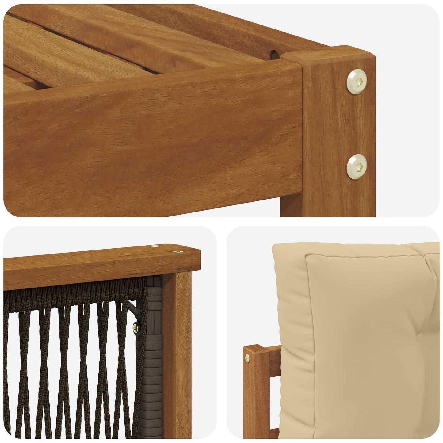 vidaXL Σειρά Καναπέ Εξωτερικού με μαξιλάρι 7 pcs Φυσικό και Μπεζ
