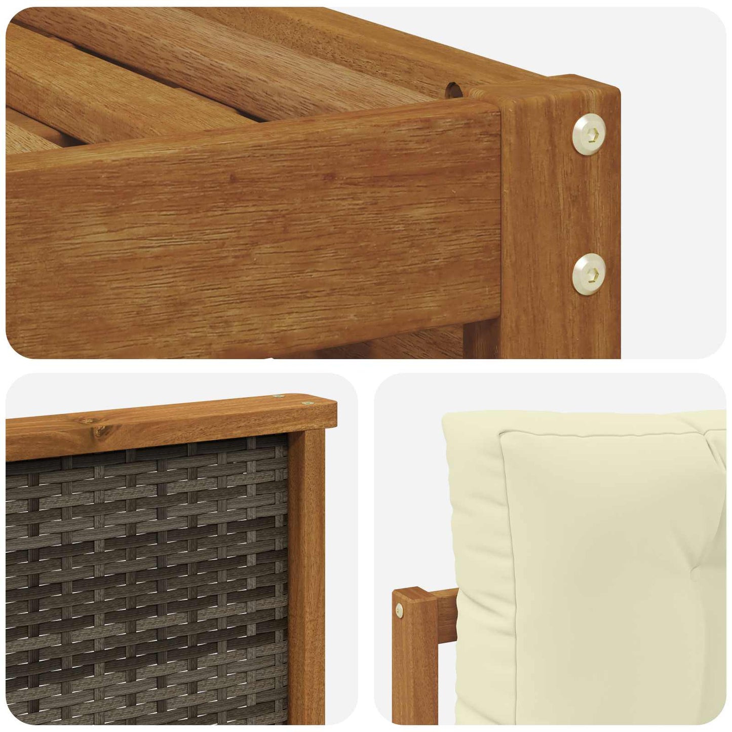 vidaXL Σειρά Καναπέ Εξωτερικού με μαξιλάρι 8 pcs Φυσικό και Κρέμα