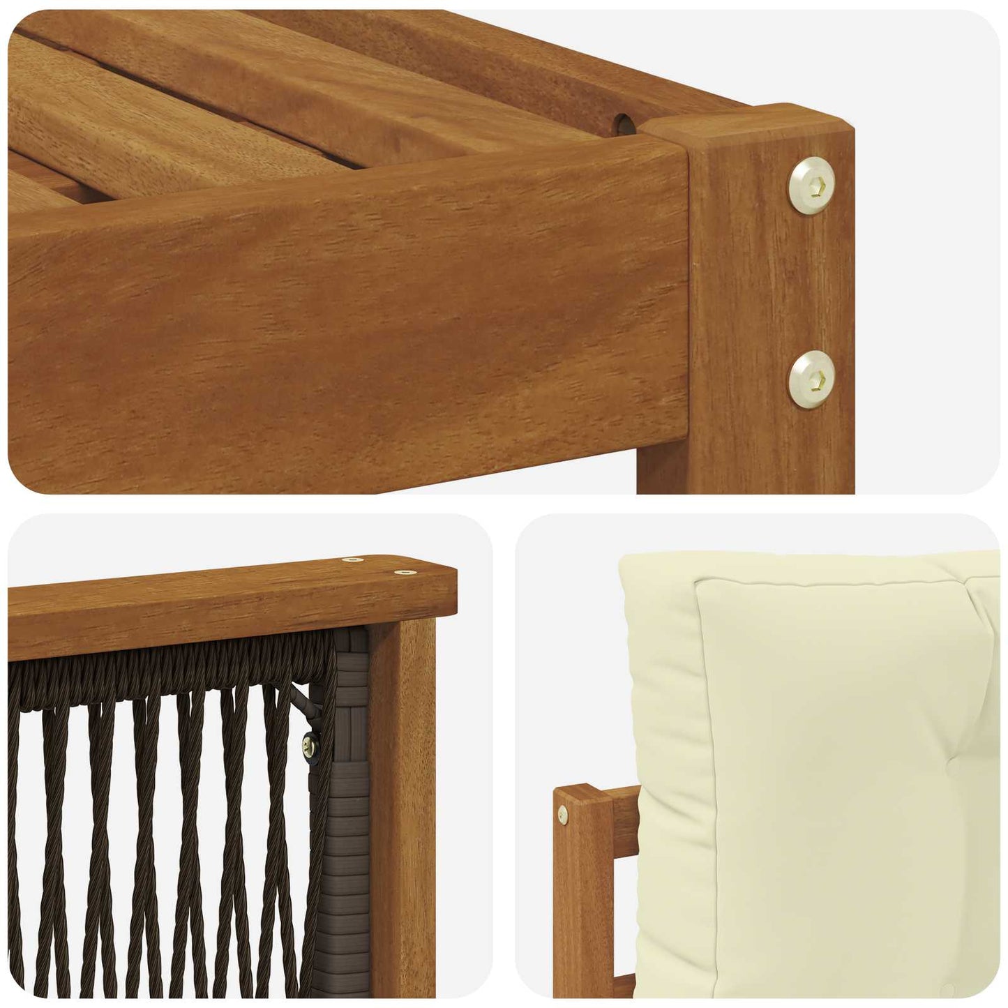 vidaXL Σειρά Καναπέ Εξωτερικού με μαξιλάρι 8 pcs Φυσικό και Κρέμα