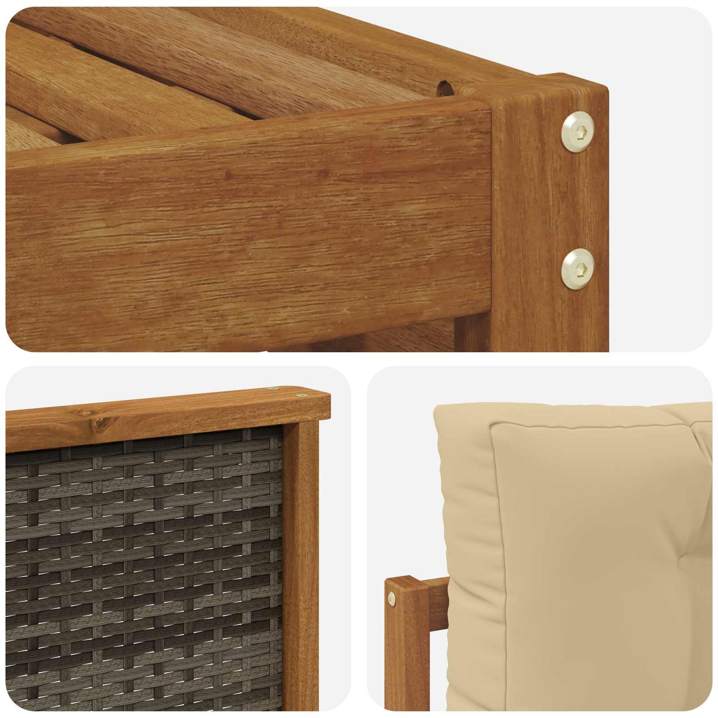 vidaXL Σειρά Καναπέ Εξωτερικού με μαξιλάρι 8 pcs Φυσικό και Μπεζ