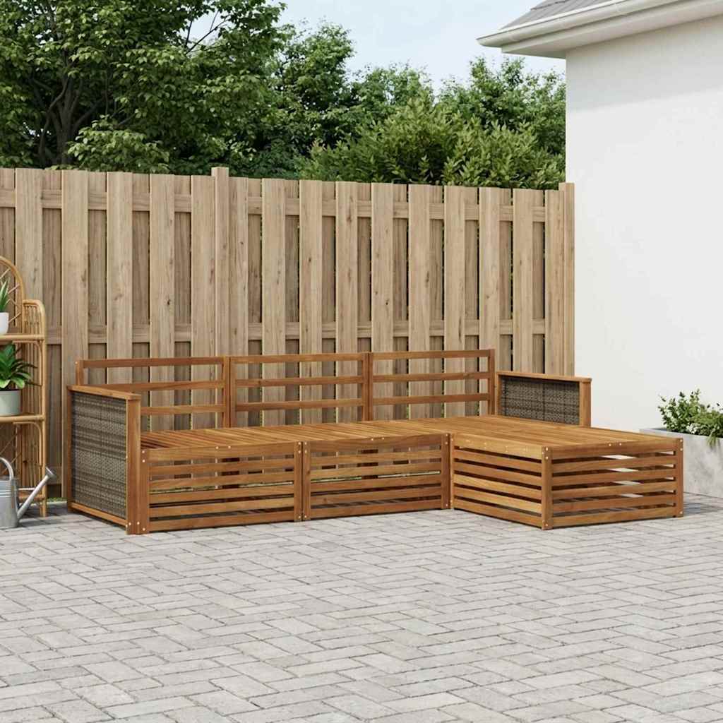 vidaXL Σειρά Καναπέ Εξωτερικού Φυσικό 249,5 x 162,5 x 73 εκ