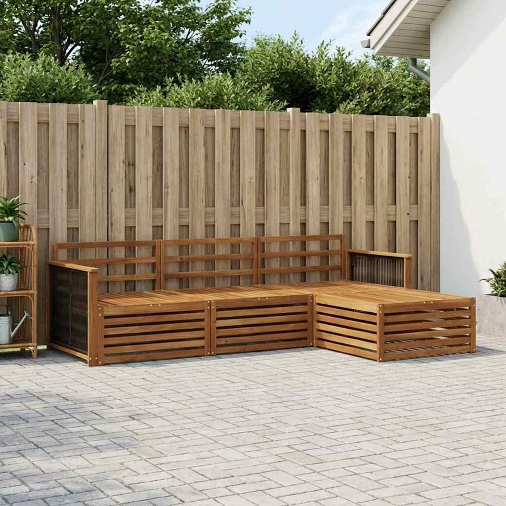 vidaXL Σειρά Καναπέ Εξωτερικού Φυσικό 249 x 162,5 x 73 εκ