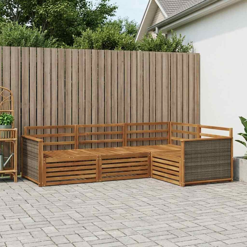 vidaXL Σειρά Καναπέ Εξωτερικού 4 pcs Φυσικό Στερεό Ξύλο Ακακίας