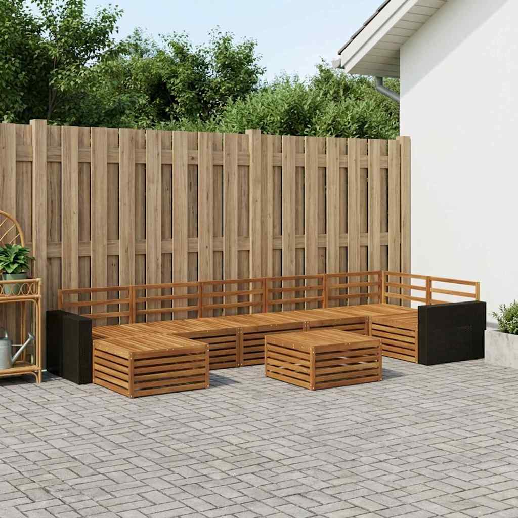 vidaXL Σειρά Καναπέ Εξωτερικού 8 τμχ. Φυσικό