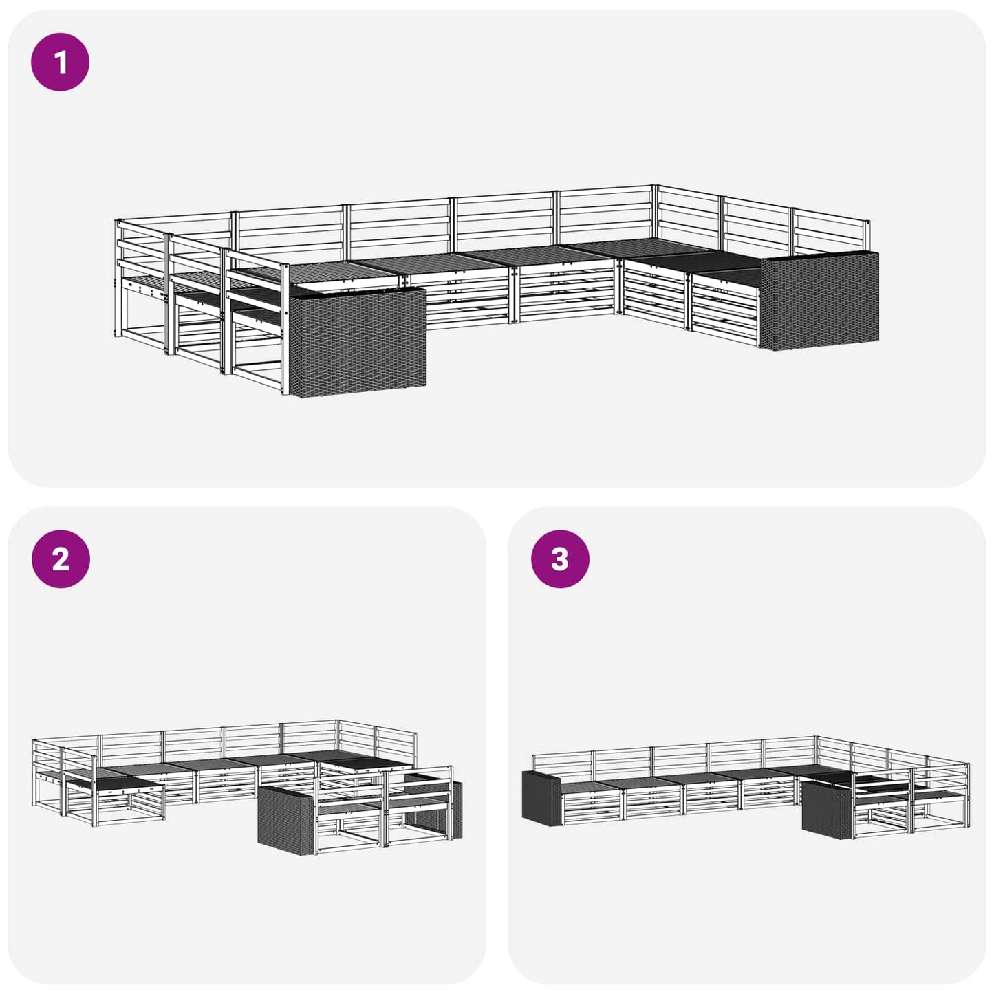vidaXL Σειρά Καναπέ Εξωτερικού 9 τμχ. Φυσικό Στερεό Ξύλο Ακακίας