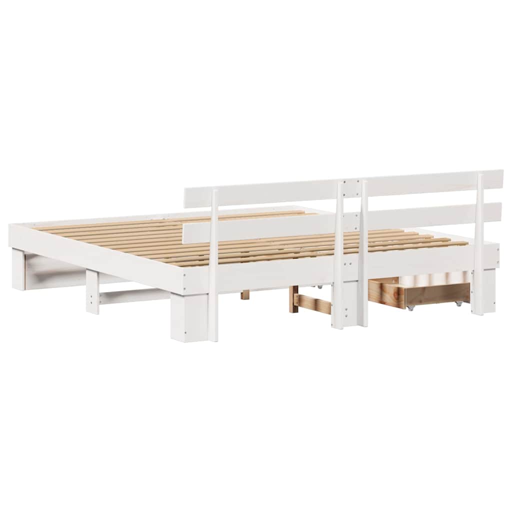 vidaXL Σκελετός Κρεβατιού Λευκό 180 x 200 cm Στερεά ξυλεία πεύκου