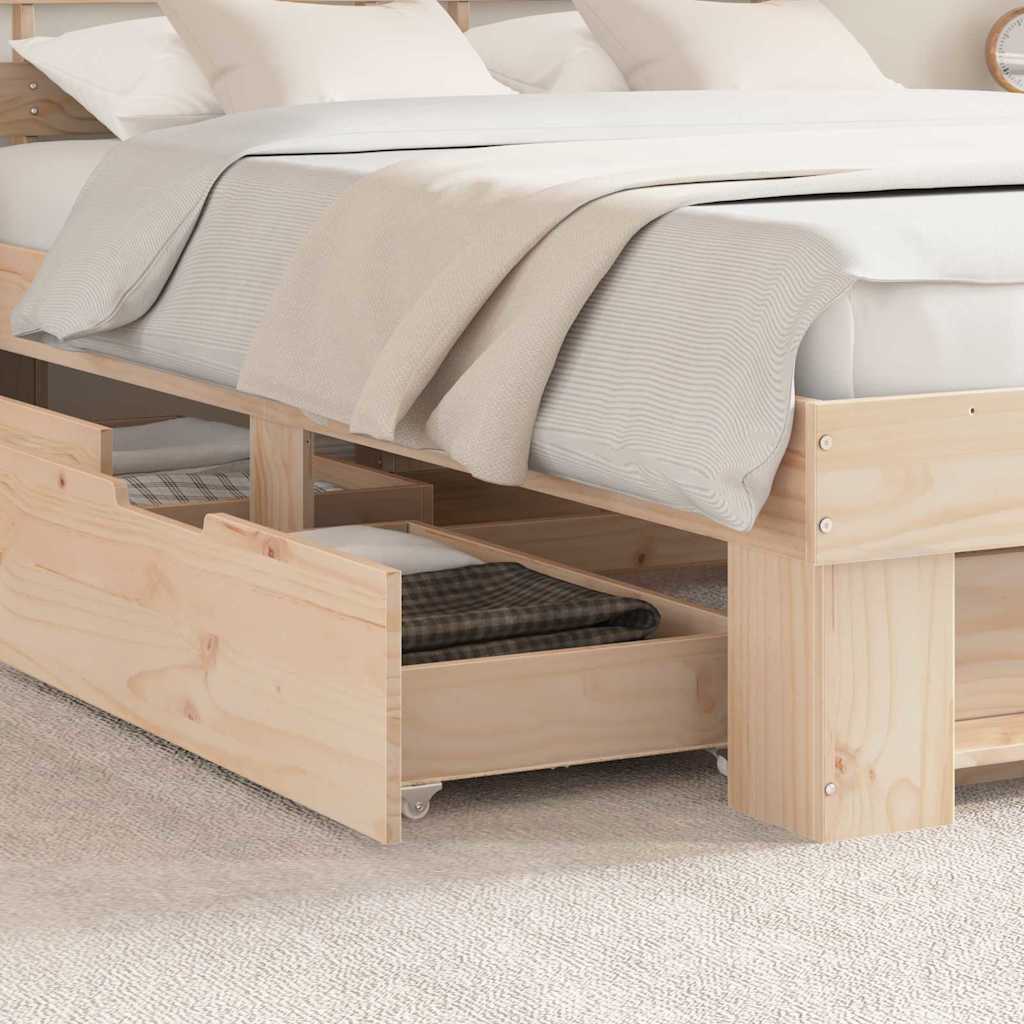 vidaXL Σκελετός Κρεβατιού Καφέ 160 x 200 cm Στερεά ξυλεία πεύκου