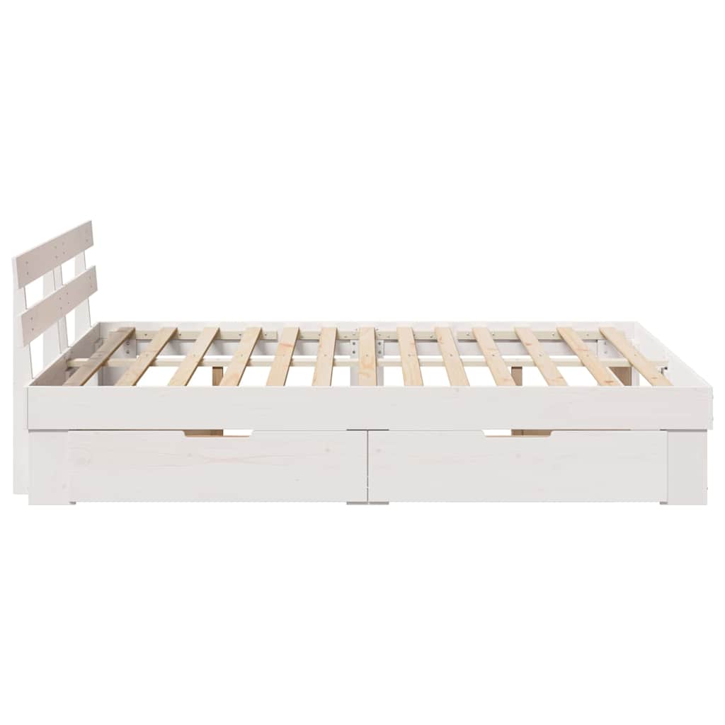 vidaXL Σκελετός Κρεβατιού Λευκό 160 x 200 cm Στερεά ξυλεία πεύκου