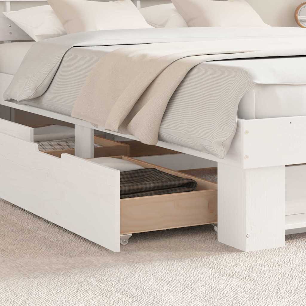 vidaXL Σκελετός Κρεβατιού Λευκό 150 x 200 cm Στερεά ξυλεία πεύκου