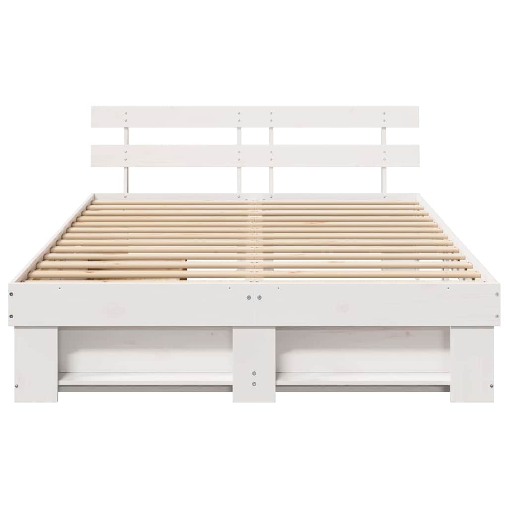 vidaXL Σκελετός Κρεβατιού Λευκό 150 x 200 cm Στερεά ξυλεία πεύκου