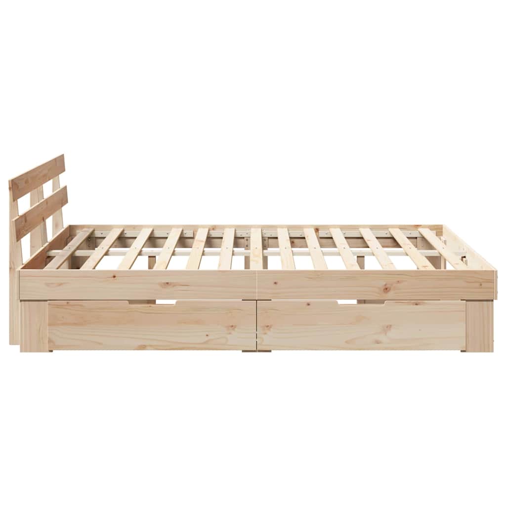 vidaXL Σκελετός Κρεβατιού Καφέ 140 x 200 cm Στερεά ξυλεία πεύκου