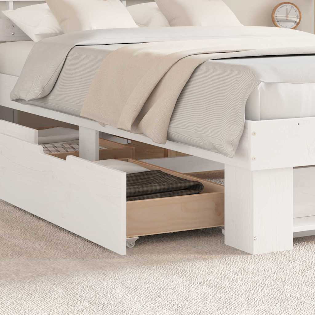 vidaXL Σκελετός Κρεβατιού Λευκό 140 x 190 cm Στερεά ξυλεία πεύκου