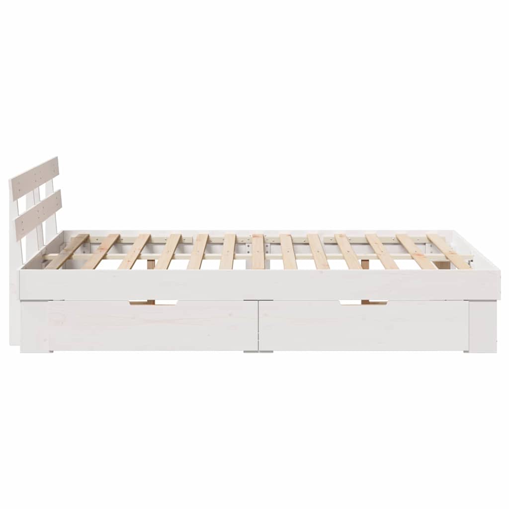 vidaXL Σκελετός Κρεβατιού Λευκό 135 x 190 cm Στερεά ξυλεία πεύκου