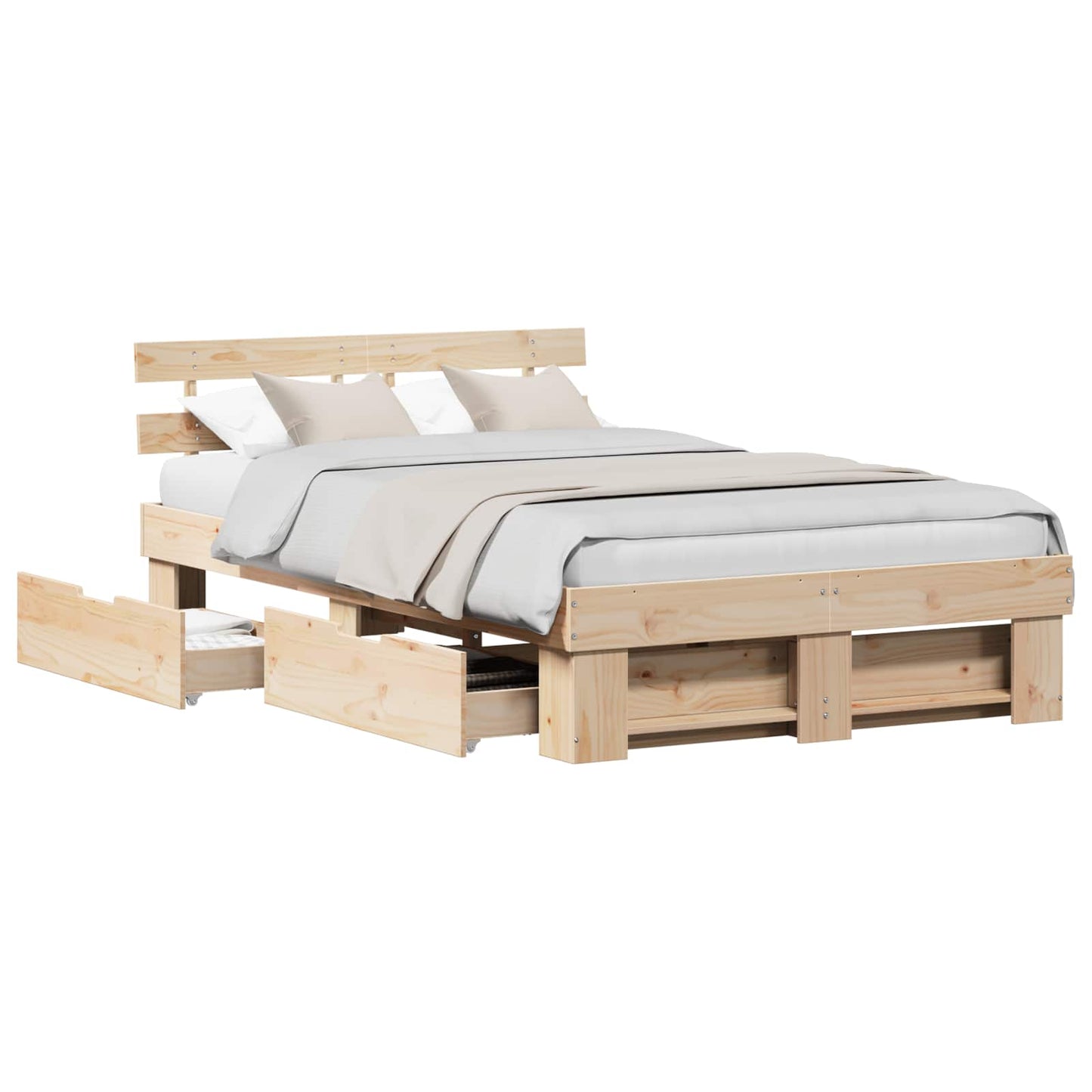 vidaXL Σκελετός Κρεβατιού Καφέ 120 x 190 cm Στερεά ξυλεία πεύκου