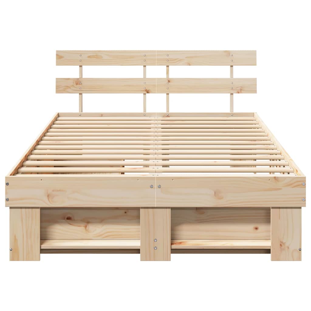 vidaXL Σκελετός Κρεβατιού Καφέ 120 x 190 cm Στερεά ξυλεία πεύκου