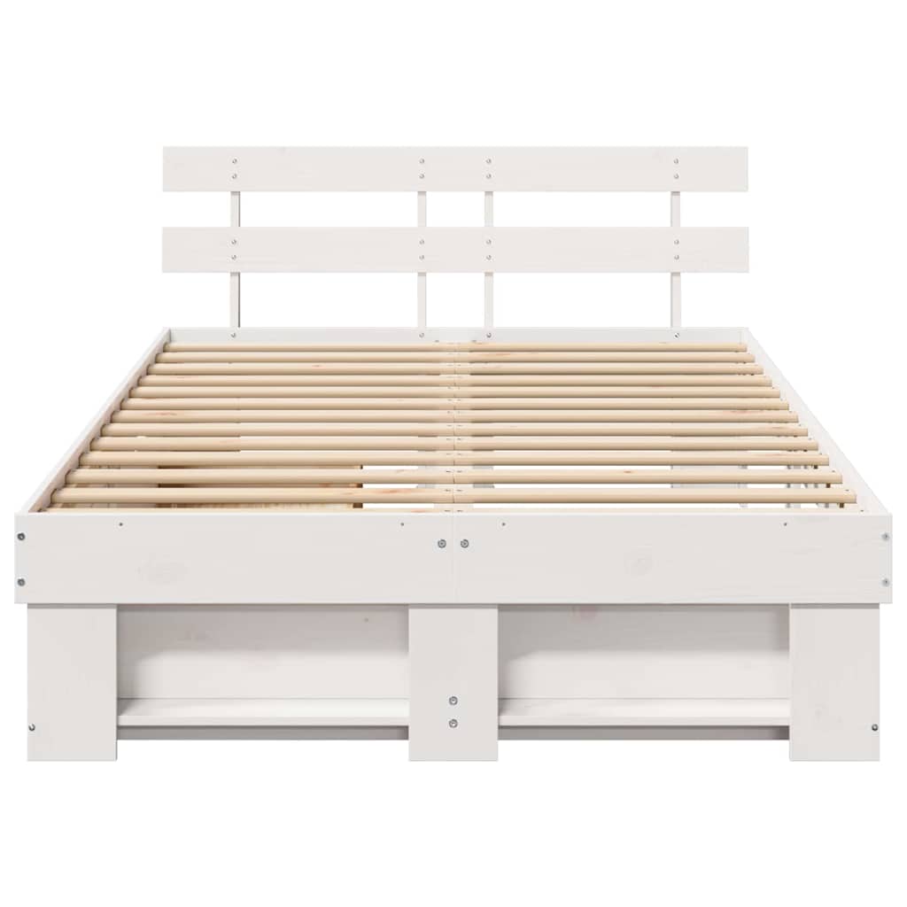 vidaXL Σκελετός Κρεβατιού Λευκό 120 x 190 cm Στερεά ξυλεία πεύκου