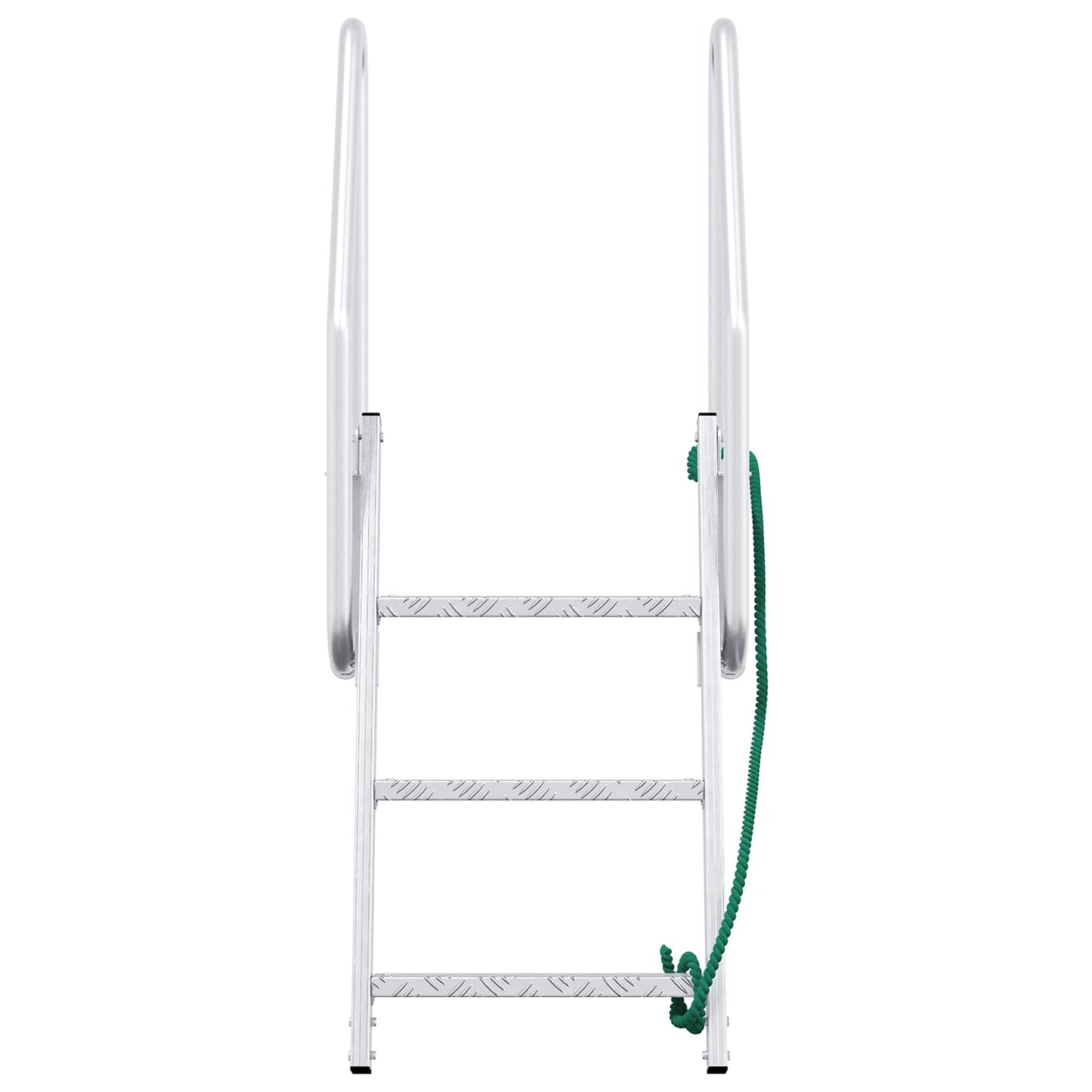 vidaXL 3-Βήμα Σκάλα για Μώλο Ασημί 58 x 77 x 144 εκ Αλουμίνιο