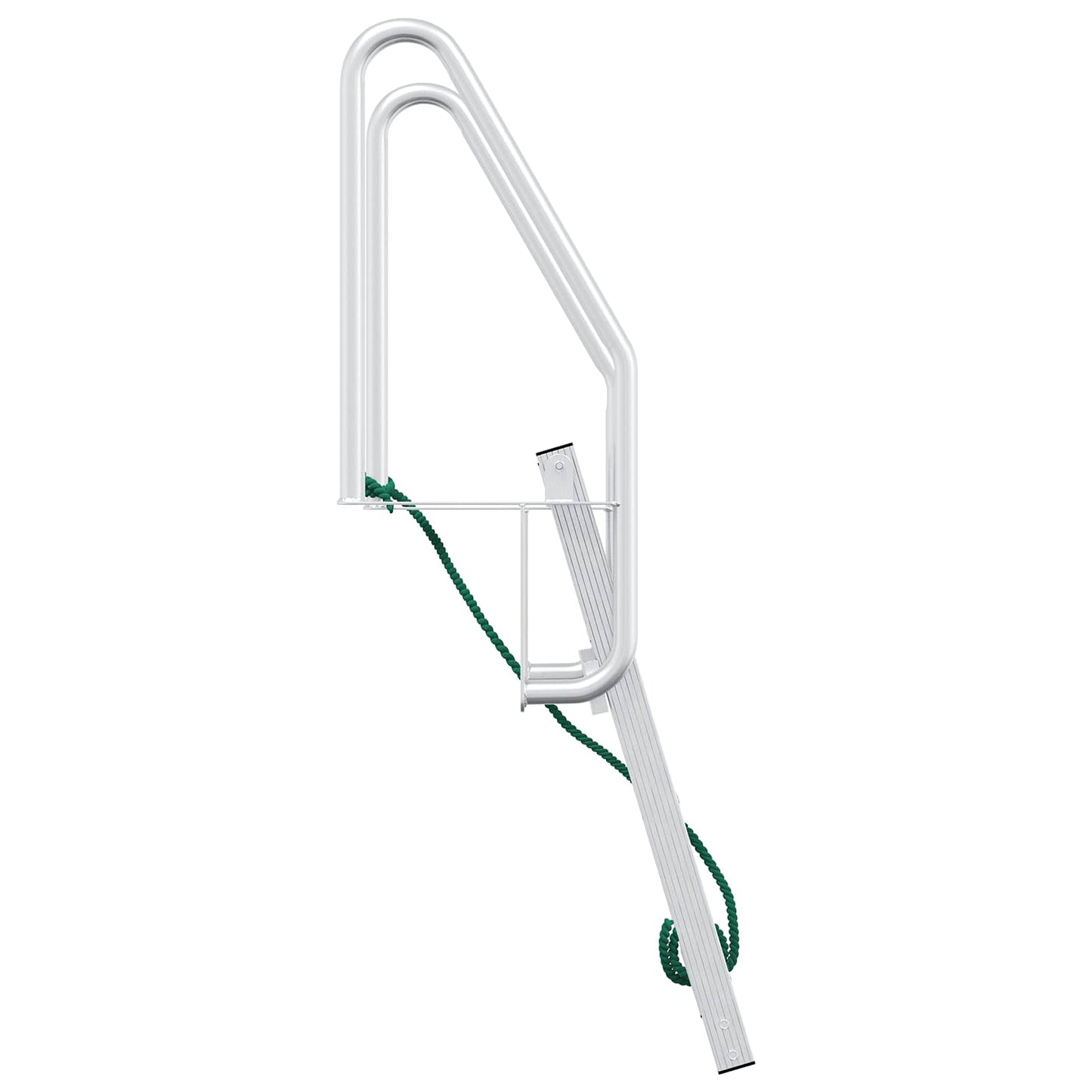 vidaXL 3-Βήμα Σκάλα για Μώλο Ασημί 58 x 77 x 144 εκ Αλουμίνιο
