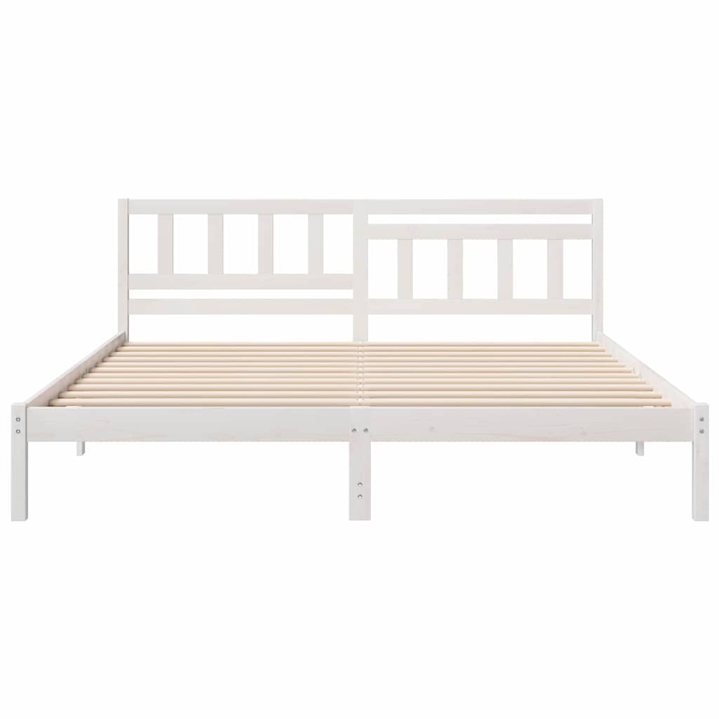 vidaXL Σκελετός Κρεβατιού Λευκό 200 x 200 cm Στερεά ξυλεία πεύκου
