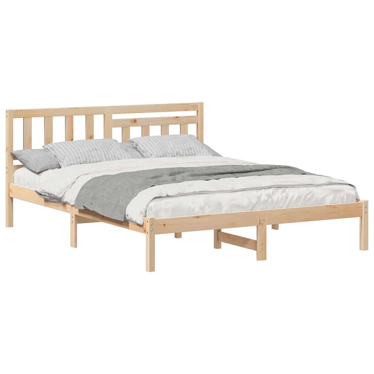 vidaXL Σκελετός Κρεβατιού Καφέ 160 x 200 cm Στερεά ξυλεία πεύκου
