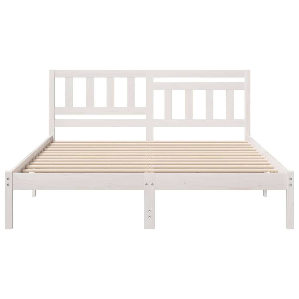 vidaXL Σκελετός Κρεβατιού Λευκό 150 x 200 cm Στερεά ξυλεία πεύκου