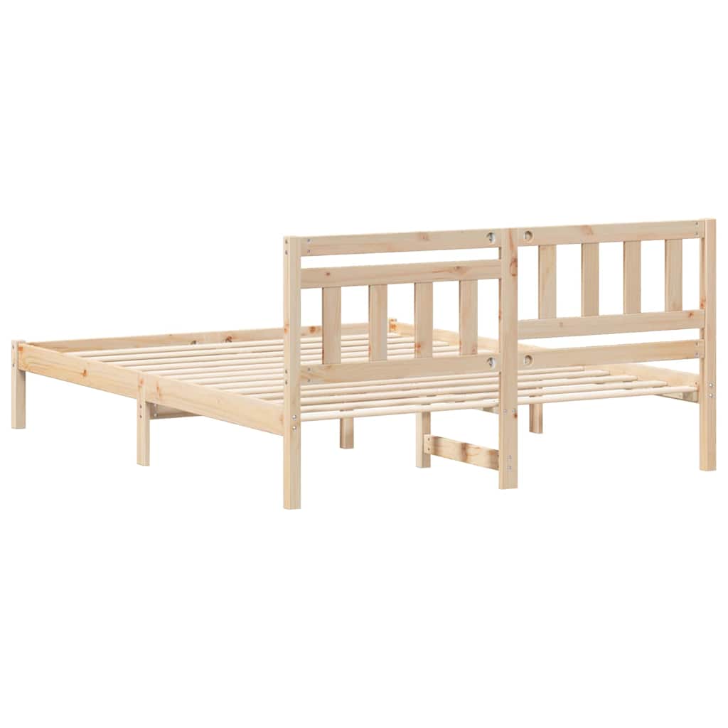 vidaXL Σκελετός Κρεβατιού Καφέ 140 x 200 cm Στερεά ξυλεία πεύκου