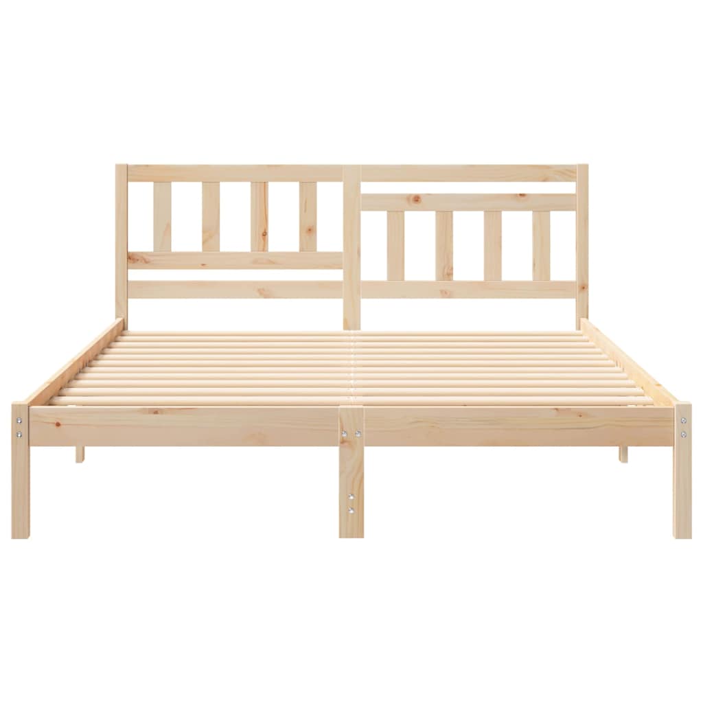 vidaXL Σκελετός Κρεβατιού Καφέ 140 x 200 cm Στερεά ξυλεία πεύκου