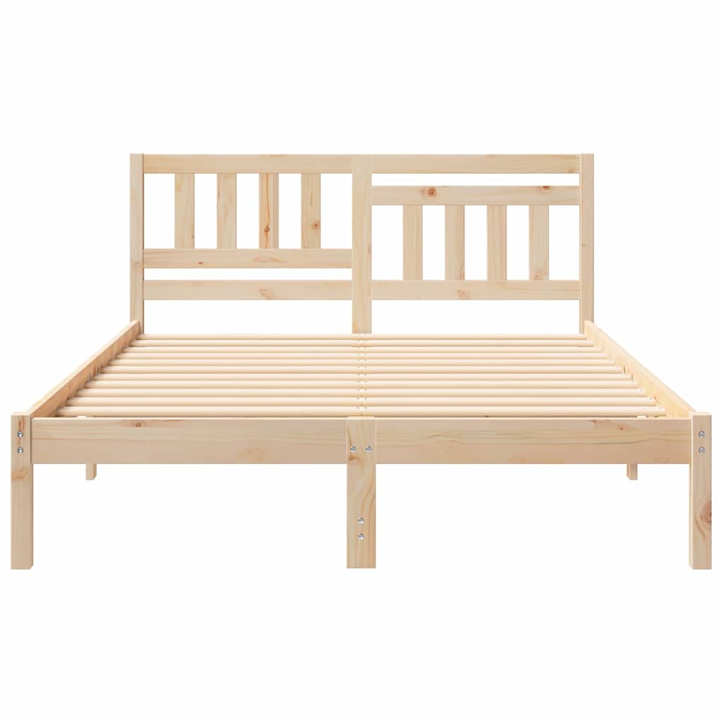 vidaXL Σκελετός Κρεβατιού Καφέ 140 x 190 cm Στερεά ξυλεία πεύκου