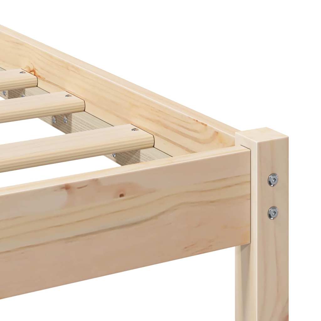 vidaXL Σκελετός Κρεβατιού Καφέ 135 x 190 cm Μασίφ ξύλο πεύκου