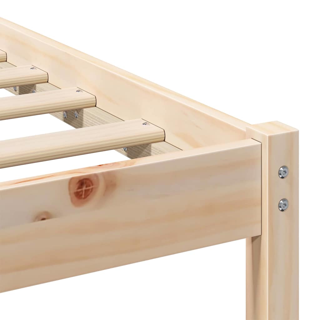 vidaXL Σκελετός Κρεβατιού Καφέ 90 x 190 cm Μασίφ ξύλο πεύκου