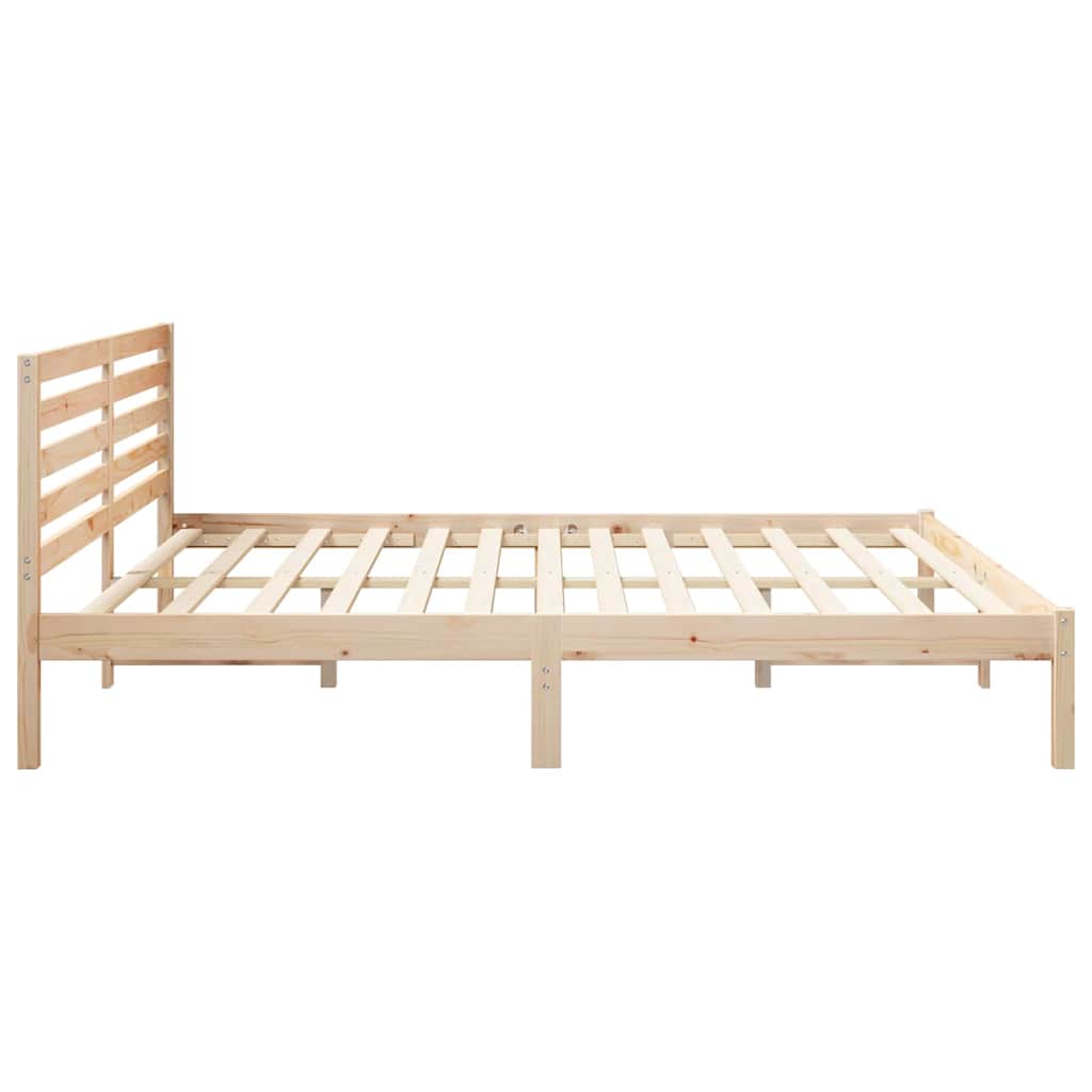 vidaXL Σκελετός Κρεβατιού Καφέ 200 x 200 cm Μασίφ ξύλο πεύκου
