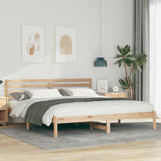 vidaXL Σκελετός Κρεβατιού Καφέ 180 x 200 cm Μασίφ ξύλο πεύκου