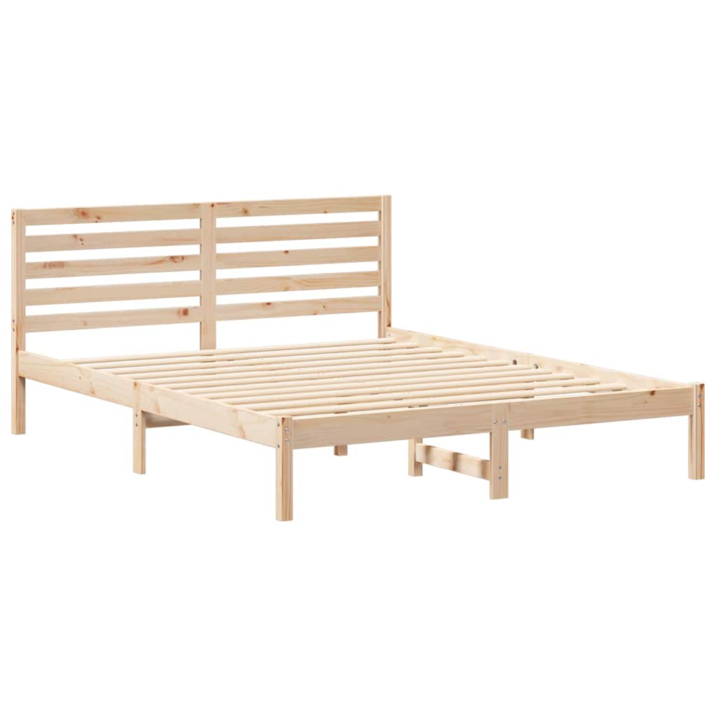 vidaXL Σκελετός Κρεβατιού Καφέ 150 x 200 cm Μασίφ ξύλο πεύκου