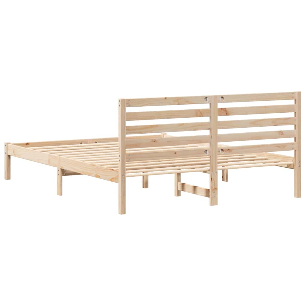 vidaXL Σκελετός Κρεβατιού Καφέ 150 x 200 cm Μασίφ ξύλο πεύκου