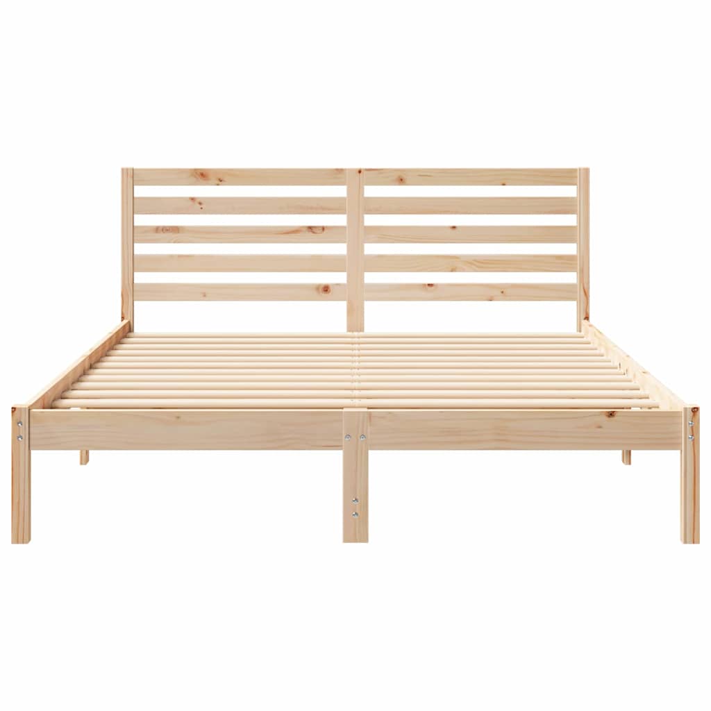 vidaXL Σκελετός Κρεβατιού Καφέ 150 x 200 cm Μασίφ ξύλο πεύκου
