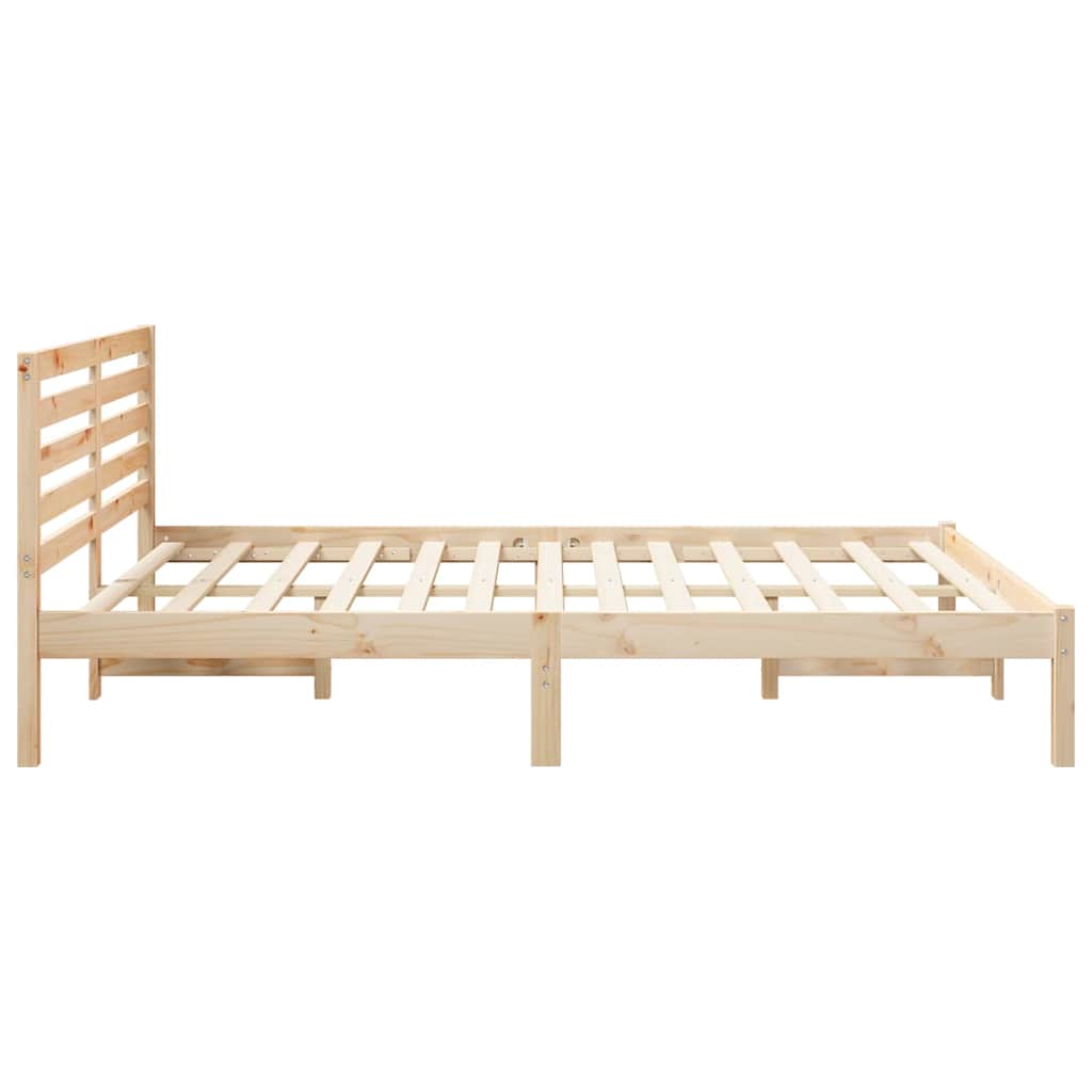vidaXL Σκελετός Κρεβατιού Καφέ 150 x 200 cm Μασίφ ξύλο πεύκου