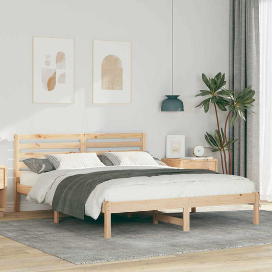 vidaXL Σκελετός Κρεβατιού Καφέ 140 x 200 cm Μασίφ ξύλο πεύκου