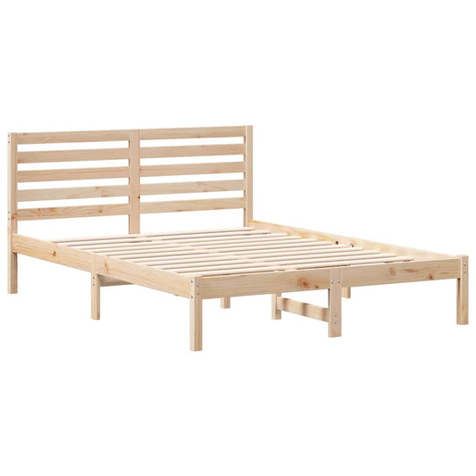 vidaXL Σκελετός Κρεβατιού Καφέ 120 x 200 cm Μασίφ ξύλο πεύκου